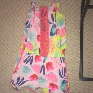 Tropical girl romper